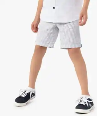 Bermuda garçon rayé en coton vue1 - gemo (enfant) - gemo