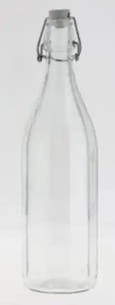 Bouteille limonade avec lignes en verre transparent 1 l 8.6 x 30 cm - cerve