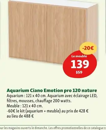Maxi Zoo Aquarium Ciano Emotion Pro 120 Nature offre