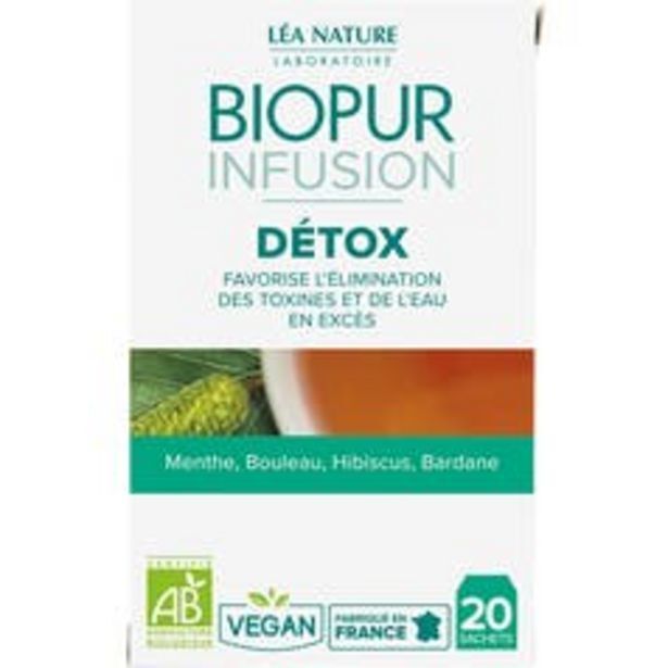 Promo Biopur infusion détox menthe bouleau hibiscus bardane chez Léa Nature