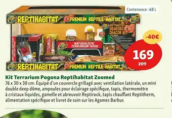 Maxi Zoo Kit Terrarium Pogona ReptiHabitat Zoomed offre