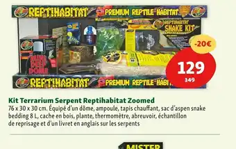 Maxi Zoo Kit Terrarium Serpent ReptiHabitat Zoomed offre