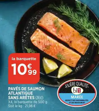 Bi1 Pavés de Saumon Atlantique Sans Arêtes offre