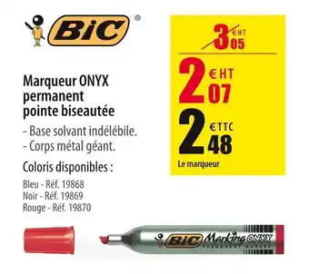 Office Depot Bic marqueur onyx permanent pointe biseautée offre
