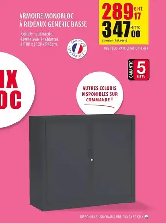 Armoire monobloc à rideaux generic basse