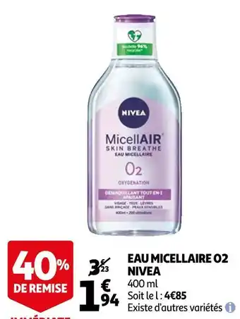 Auchan Nivea eau micellaire o2 offre
