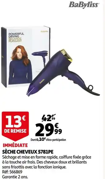 Auchan Babyliss sèche cheveux 5781pe offre