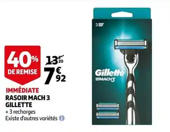 Auchan Gillette rasoir mach 3 offre