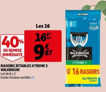 Auchan Wilkinson rasoirs jetables xtreme 3 offre