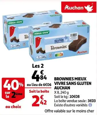 Auchan Auchan brownies mieux vivre sans gluten offre