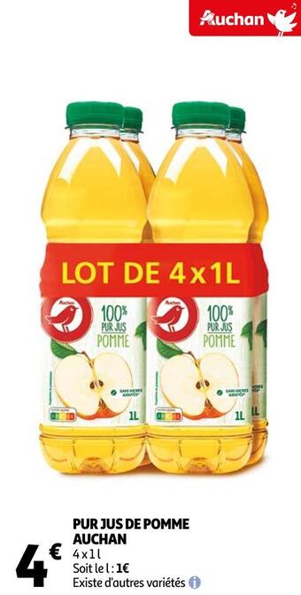 Auchan Auchan pur jus de pomme offre