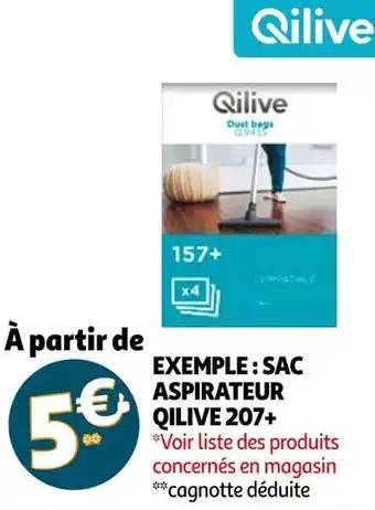 Auchan Qilive exemple : sac aspirateur 207+ offre