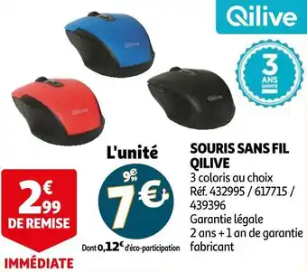 Auchan Qilive souris sans fil offre