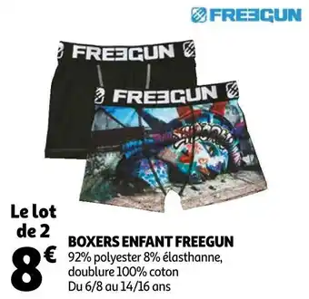 Auchan Freegun boxers enfant offre