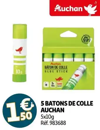 Auchan Auchan 5 batons de colle offre