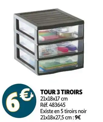 Auchan Tour 3 tiroirs offre