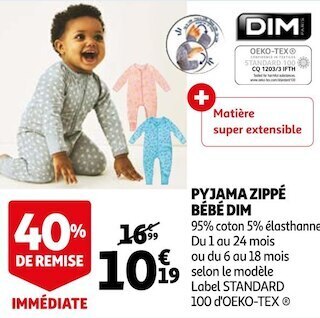 Pyjama bebe online dim