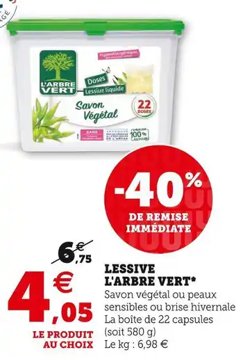 Super U L'arbre vert lessive* offre
