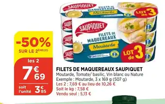 Bi1 Filets de Maquereaux Saupiquet offre