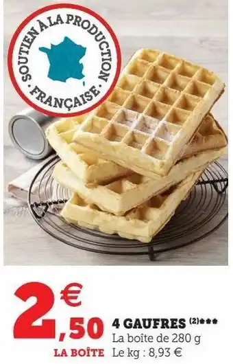 Super U 4 gaufres offre