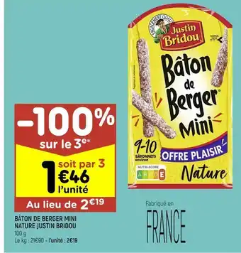 Bâton de berger mini nature justin bridou