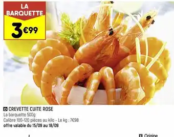 Leader Price Crevette cuite rose offre