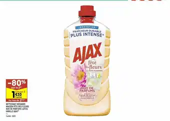 Leader Price Nettoyant ménager maison fête des fleurs duo de parfums lotus vanille ajax offre