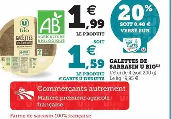 U Express Galettes de sarrasin u bio(1) offre
