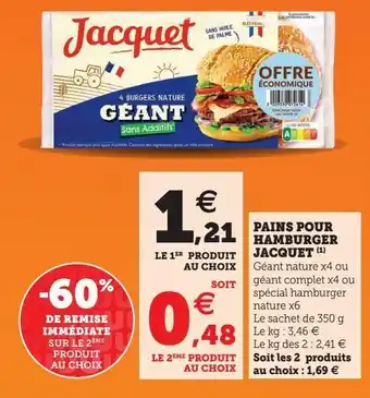U Express Pains pour hamburger jacquet (1) offre