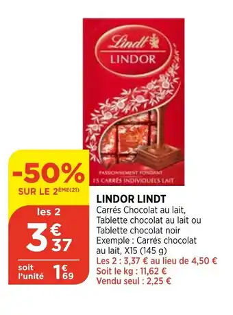 Bi1 Lindt Lindor offre