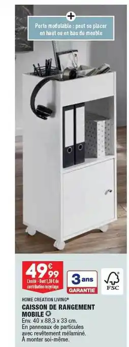 ALDI Caisson de rangement mobile home création living offre