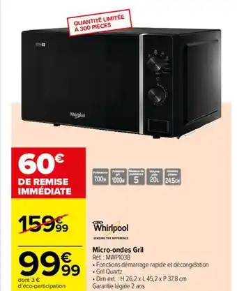 Micro-ondes gril whirlpool