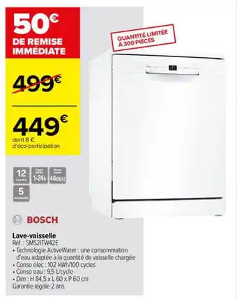 Carrefour Lave-vaisselle bosch offre