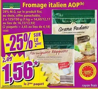 Norma Fromage italien aop villa gusto offre