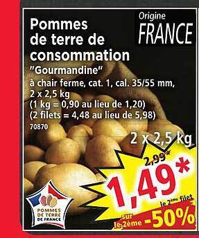 Norma Pommes de terre de consommation offre
