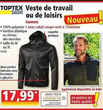 Norma Veste de travail ou de loisirs toptex pro offre