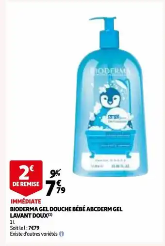 Auchan Bioderma gel douche bébé abcderm gel lavant doux offre