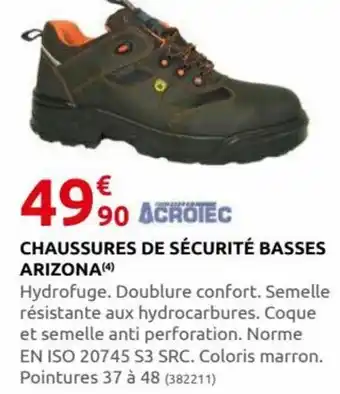 Chaussures de Sécurité Basses Arizona