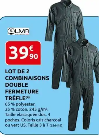 Rural Master Lot de 2 Combinaisons Double Fermeture Trèfle offre