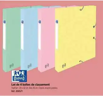 Top Office Lot de 4 boîtes de classement oxford offre