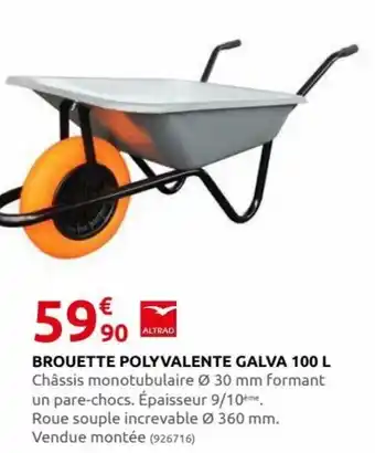 Rural Master Brouette Polyvalente Galva 100 L offre