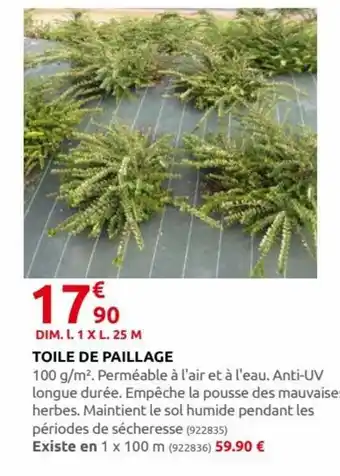 Rural Master Toile de Paillage offre