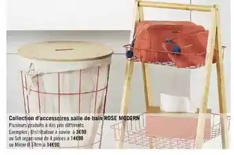 Géant Casino Collection d'accesoires salle de bain rose modern offre