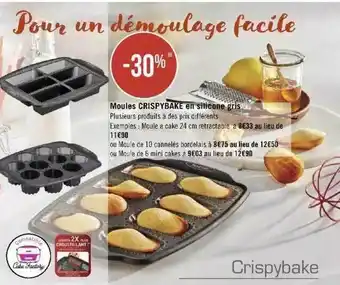 Géant Casino Moules crispybake en silicone gris offre