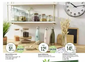 Géant Casino Boîte bermétique en verre, gourde isotherme, pot original en verre recyclé sincère offre