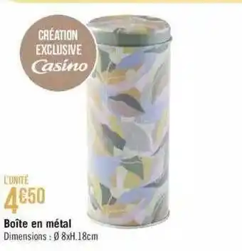 Géant Casino Boîte en métal casino offre