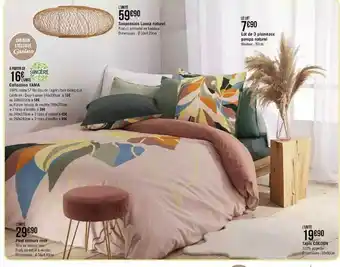Géant Casino Collection yama, suspension luana naturel, 3 plumeaux pampa naturel, tapis cocdoin casino offre
