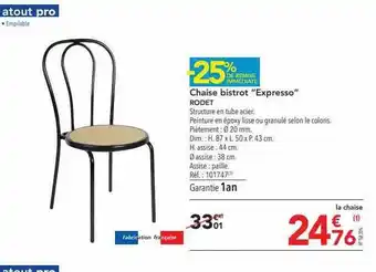 METRO Chaise bistrot offre