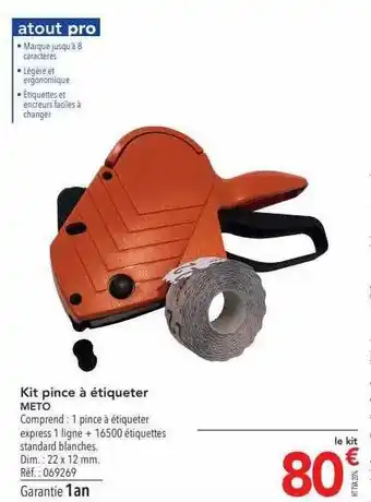 METRO Kit pince à étiqueter meto offre
