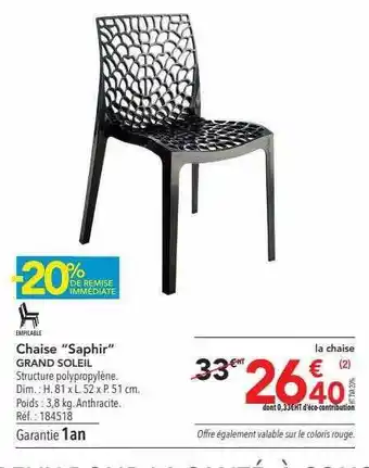 METRO Chaise offre